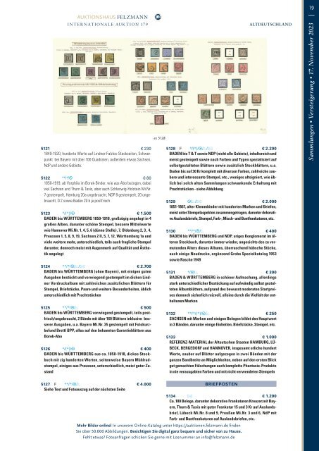 179. Auktion Philatelie Sammlungen