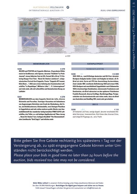179. Auktion Philatelie Sammlungen