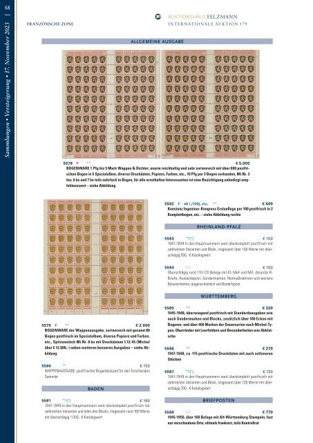 179. Auktion Philatelie Sammlungen