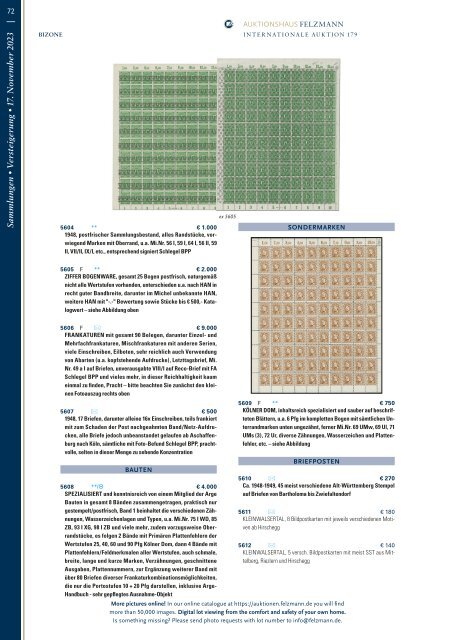 179. Auktion Philatelie Sammlungen