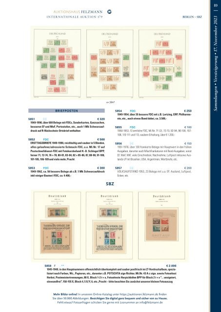 179. Auktion Philatelie Sammlungen
