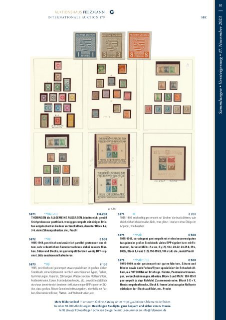 179. Auktion Philatelie Sammlungen