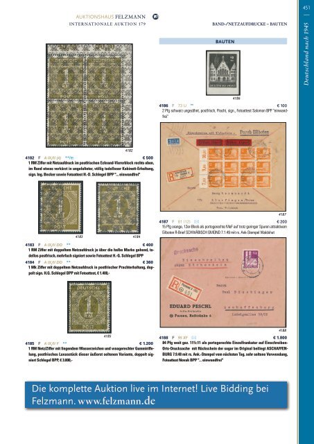 179. Auktion Philatelie Einzellose