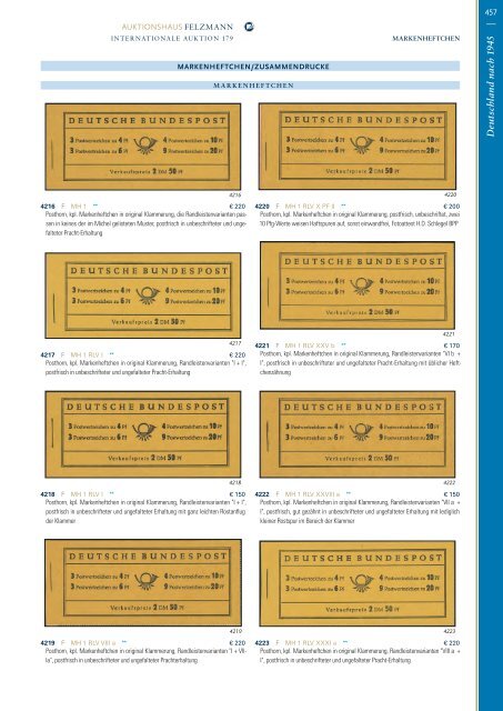 179. Auktion Philatelie Einzellose