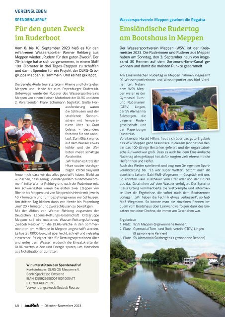 emsblick Meppen Heft 58 (Oktober / November 2023)