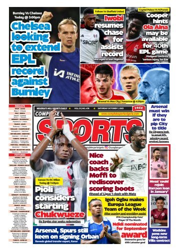 COMPLETE SPORTS - SATURDAY, OCT 7, 2023