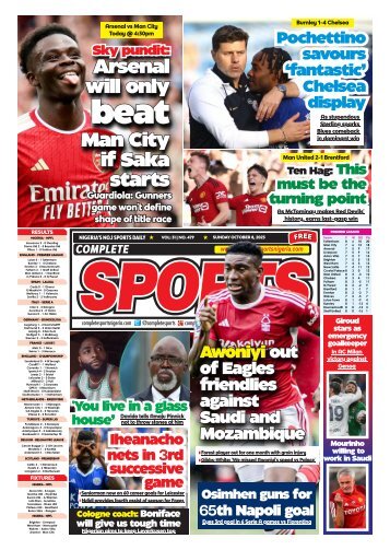 COMPLETE SPORTS - SUNDAY, OCT 8, 2023