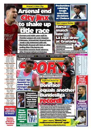 COMPLETE SPORTS - MONDAY, OCT 9, 2023