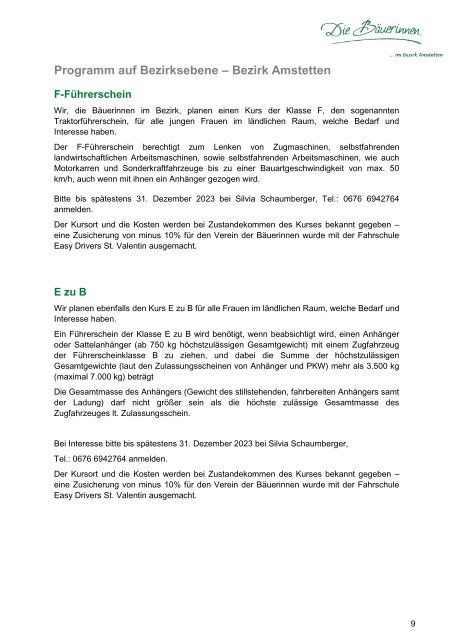 Bildungsprogramm Bezirk Amstetten 2023/24