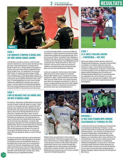 Journal wiwsport n294 - 09 octobre 2023