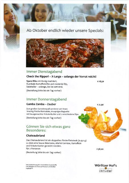 Speisekarte Mittag ab Oktober 23