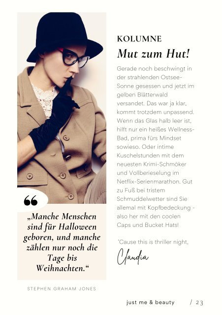 just me & beauty E-Magazin Issue N°27 Oktober 2023