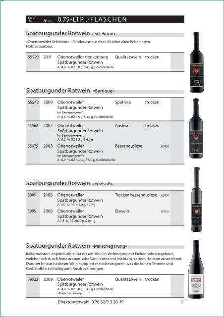 Spätburgunder Rotwein - Winzerverein Oberrotweil e.G.