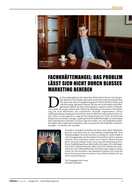 ERFOLG Magazin Dossier 29: Recruiting