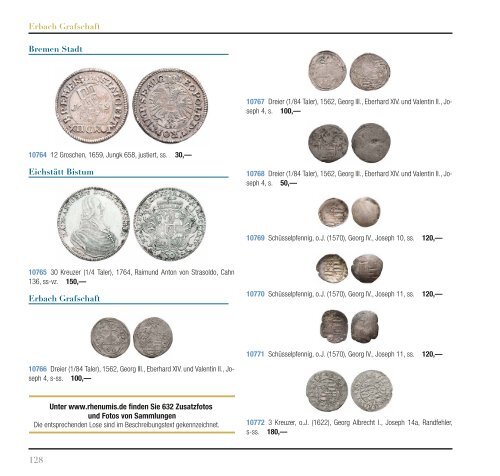 11. Rhenumis Auktion Münzen