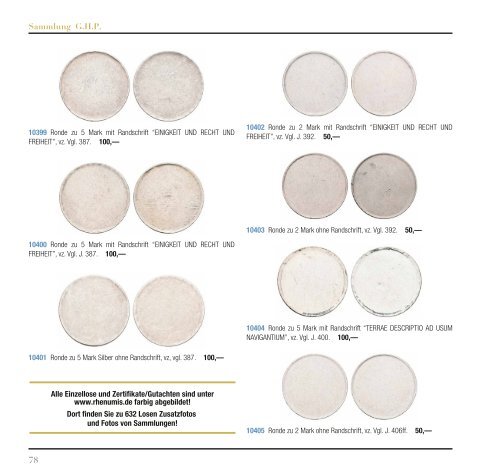 11. Rhenumis Auktion Münzen