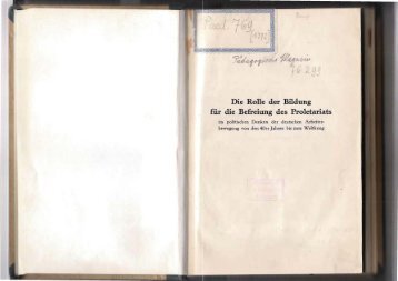 Hildegard Reisig, Die Rolle der Bildung für die Befreiung des Proletariats, Dissertation 1933