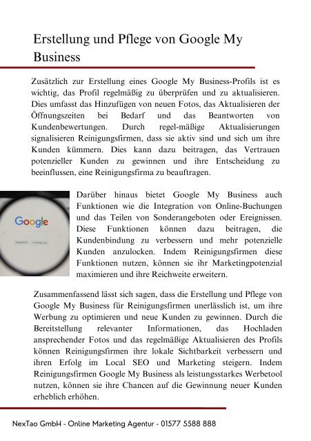 Online-Marketing für Reinigungsfirmen