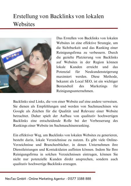 Online-Marketing für Reinigungsfirmen