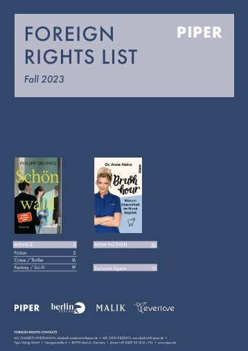 PIPER Foreign Rights List 