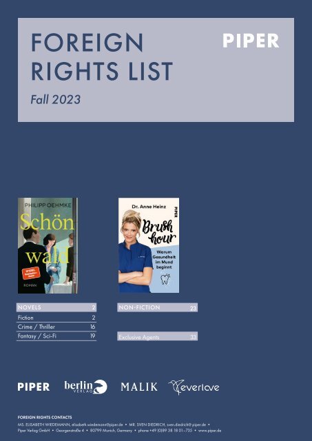 PIPER Foreign Rights List 