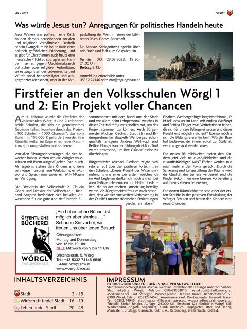 Stadtmagazin Wörgl März 2023