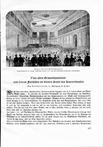 Wolfgang G. Fischer - Vom alten Gewandhaussaale...