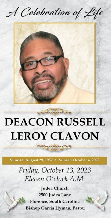 Deacon Russell Leroy Clavon Memorial Program