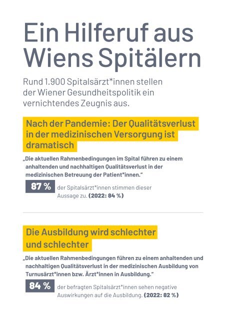 Wiener Spitalsumfrage 2023 - Der Bankrott der Wiener Gesundheitspolitik in Zahlen