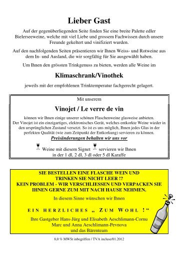 Weinkarte