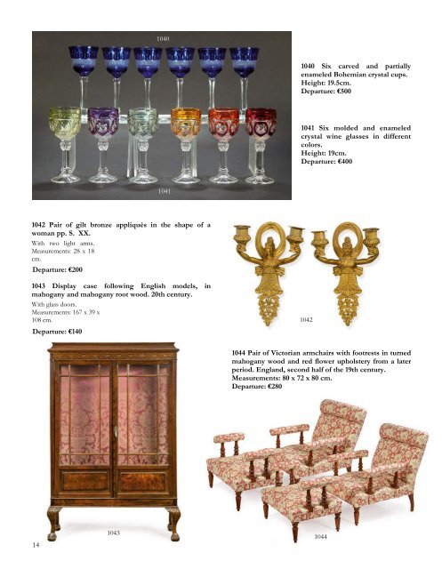 Decorative arts Auction. Furniture. Antiques