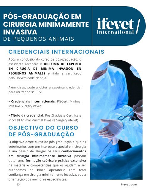 PORTUGAL Folleto pós-graduação em Cirurgia Minimamente Invasiva ifevet
