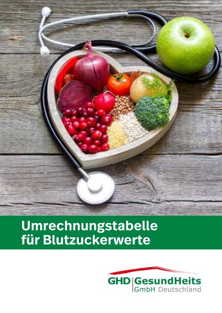 Umrechnungstabelle für Blutzuckerwerte