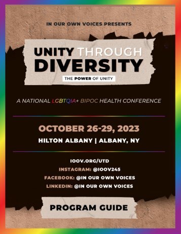 IOOV 2023 Unity Through Diversity: The Power of Unity LGBTQIA+ BIPOC Health Conference Guide