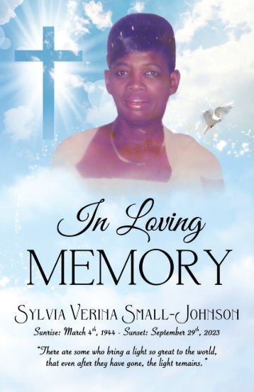 Sylvia Verina Small-Johnson Presented by Keepsake Memories 