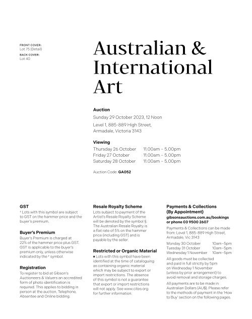 GA052 | Australian & International Art