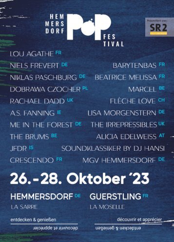 Hemmersdorf Pop Festival Programmheft 2023