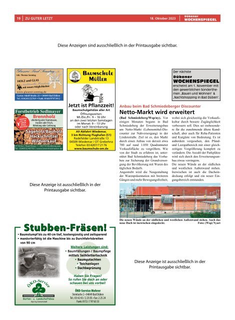 Dübener Wochenspiegel - Ausgabe 20 - Jahrgang 2023