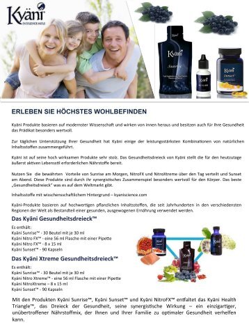 Xtreme Triangel of Wellness!!  DIE natürliche Alternative zu Chemie, Pulver und chemisch kontaminierte Energy Drinks!   Exclusiv bei Kyäni Thüringen!