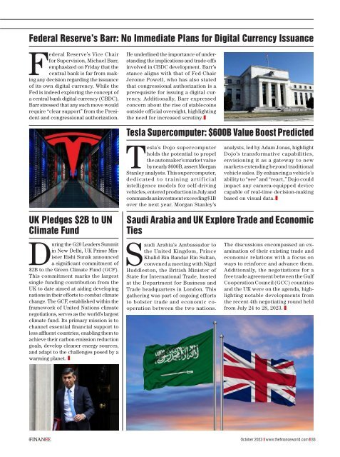 The Finance World Magazine| Edition: October 2023