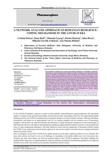 A Network Analysis Approach to Romanian Resilience - Coping Mechanisms in the Covid-19 Era 