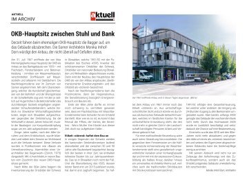 OKB Hauptsitz zwischen Stuhl und Bank