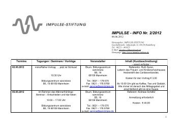 IMPULSE-INFO Nr. 2-2012 - Impulse-Stiftung