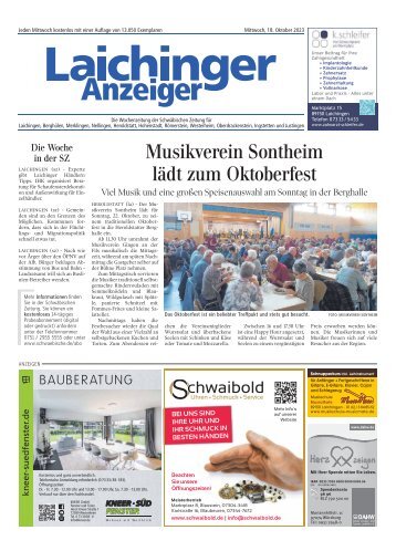 18.10.2023 Laichinger Anzeiger