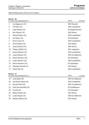 Programm - Kanu-Club Lampertheim