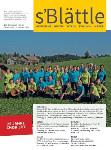 s'Blättle Nr. 42 - Do, 19. Oktober 2023