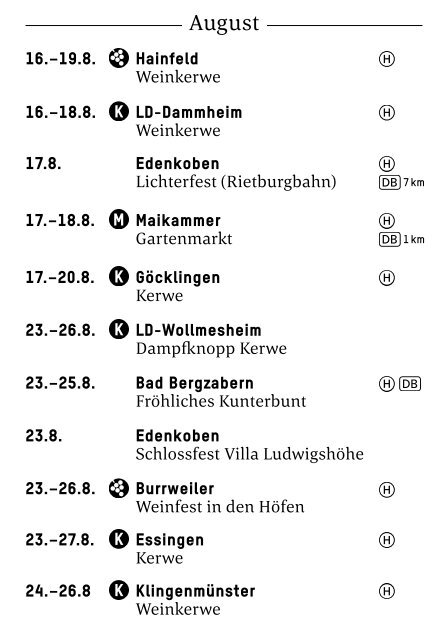 Weinfestkalender Südliche Weinstraße 2024