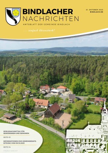 Bindlacher Nachrichten Ausgabe 21102023