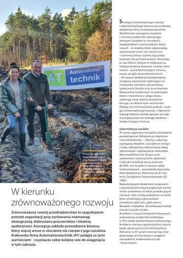 W kierunku zrównoważonego rozwoju