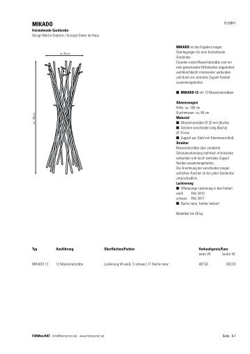 Preisliste MIKADO - FORMvorRAT